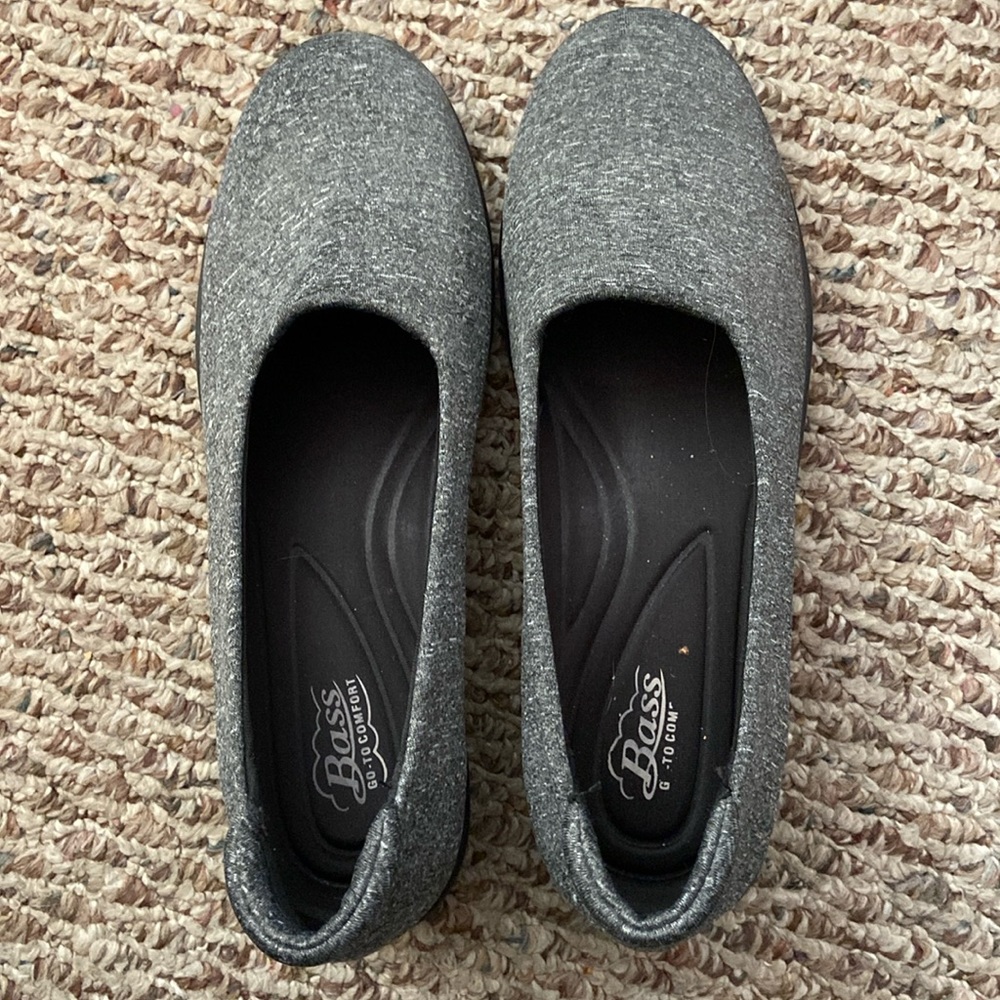 Bass gray slip on shoes. Size 8